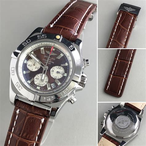 breitling watch brown leather strap|breitling aerospace leather strap.